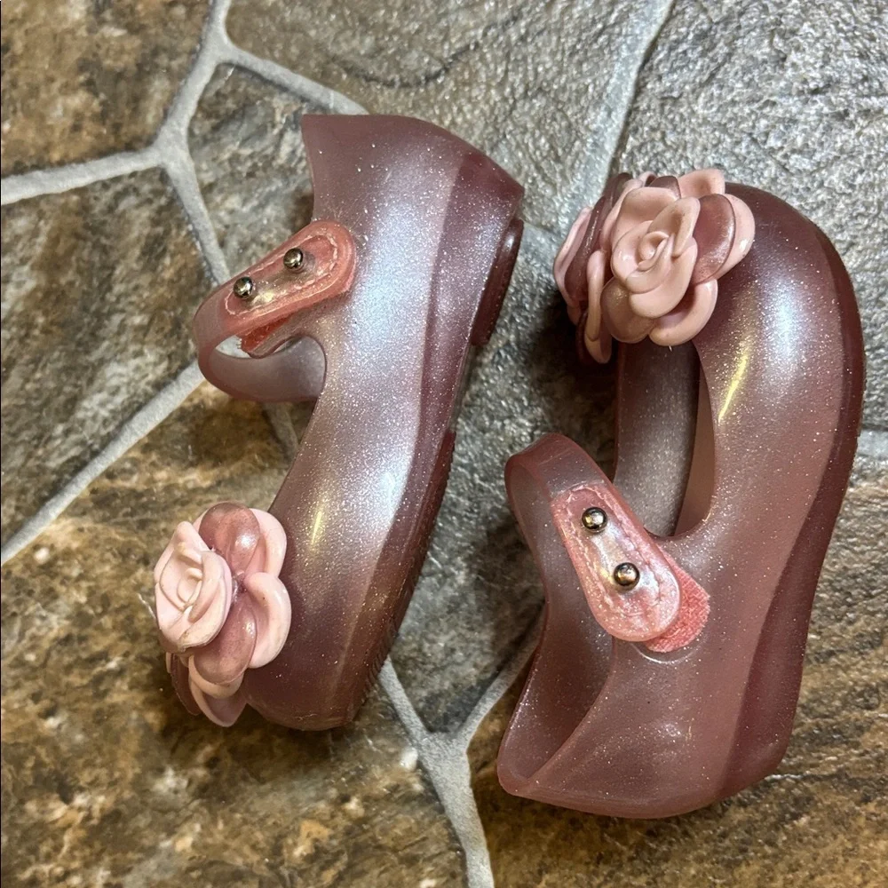 Mini Melissa Pink Rose Dress Shoes
